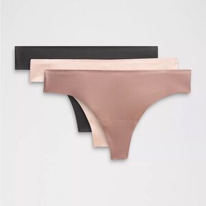 🤎 LULULEMON- InvisiWear Mid-Rise Thong Underwear, 2 Pack, Size:L